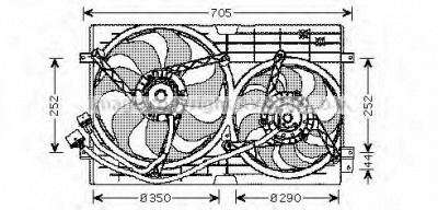 AVA QUALITY COOLING vw7515 -  Вентилятор, охлаждение двигателя